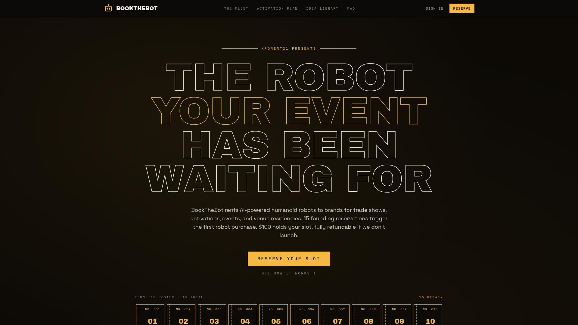 BookTheBot — Book the bot. Own the room. preview