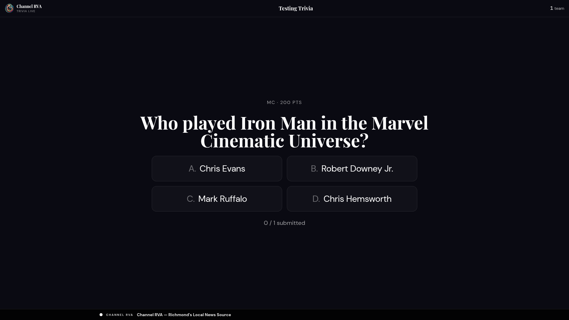 Trivia Live — Pub Trivia Platform by Channel RVA preview